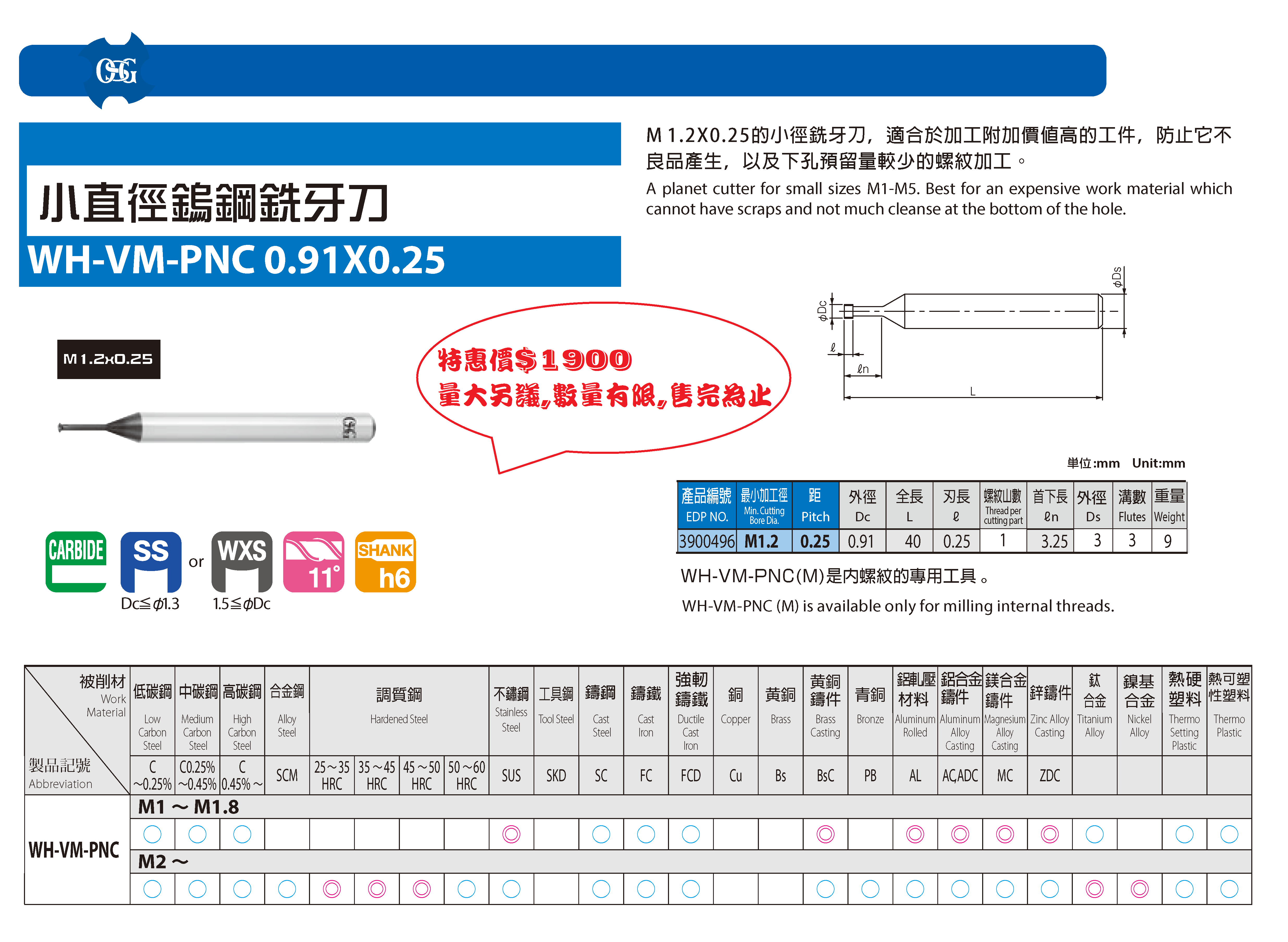 OSG 超硬タップ 3900053〔品番:WXPNC12X34.5XP1.5INT〕 日本メーカー新品 3900053〔品番